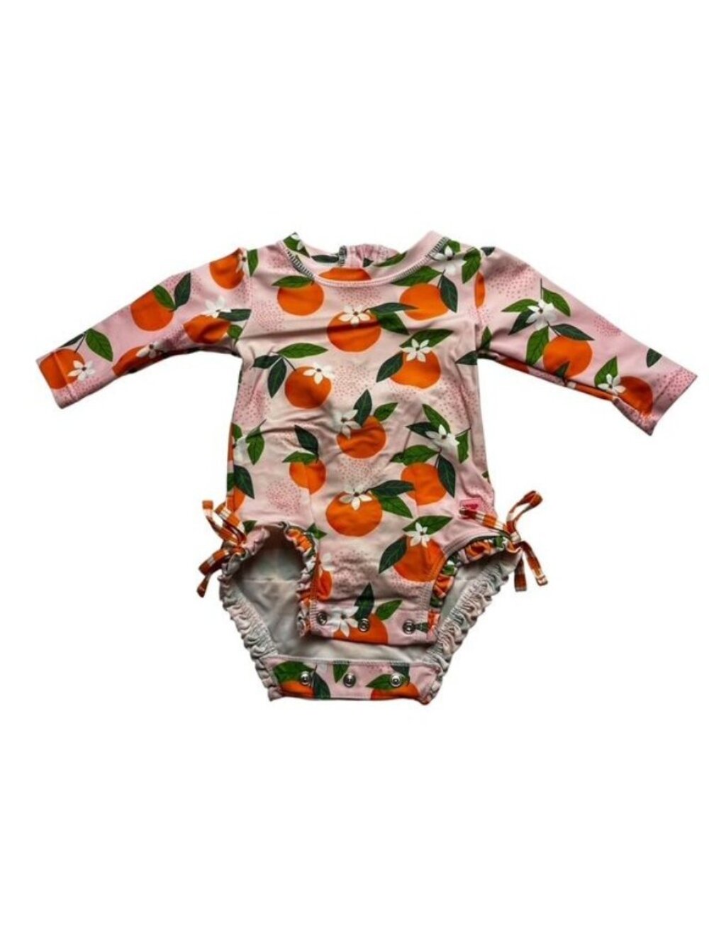 Ruffle Butts Orange You The Sweetest One Piece Rash Guard Swimsuit Size 3-6 Mont